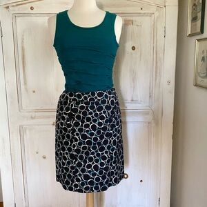 Ann Taylor Petites Skirt & Top Black Teal 2P XS